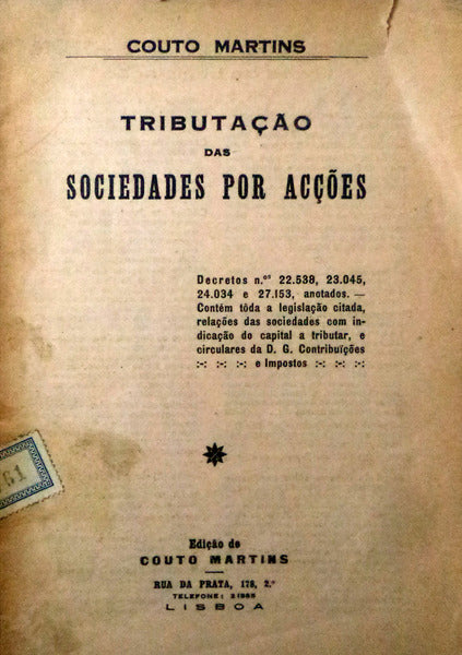 TRIBUTAÃ‡ÃƒO DAS SOCIEDADES POR ACÃ‡Ã•ES.