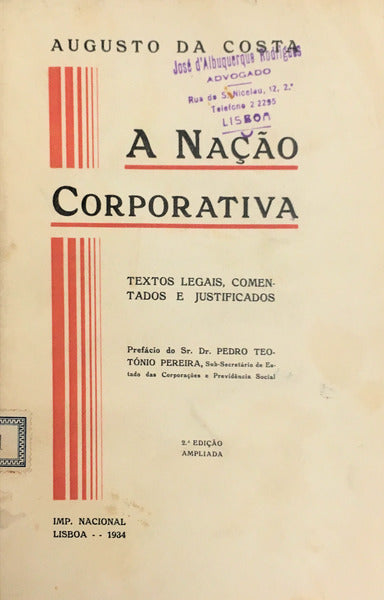 A NAÃ‡ÃƒO CORPORATIVA.