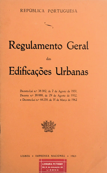 REGULAMENTO GERAL DAS EDIFICAÃ‡Ã•ES URBANAS.