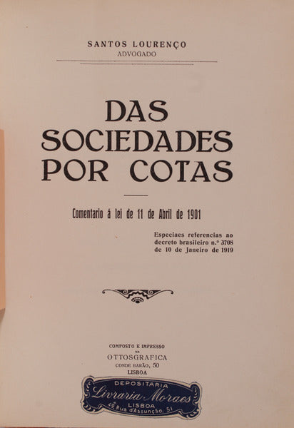 DAS SOCIEDADES POR COTAS.