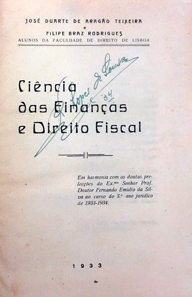 CIÃŠNCIA DAS FINANÃ‡AS E DIREITO FISCAL.