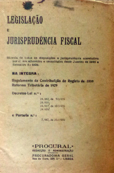 LEGISLAÃ‡ÃƒO E JURISPRUDENCIA FISCAL.