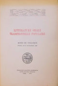 LITTERATURE ORALE TRADITIONELLE POPULAIRE.