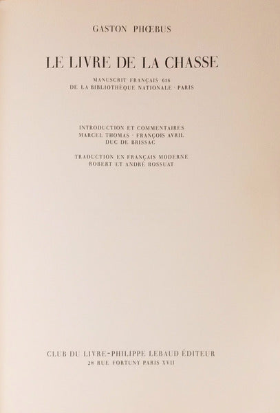 LE LIVRE DE LA CHASSE.