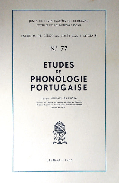 ETUDES DE PHONOLOGIE PORTUGAISE.
