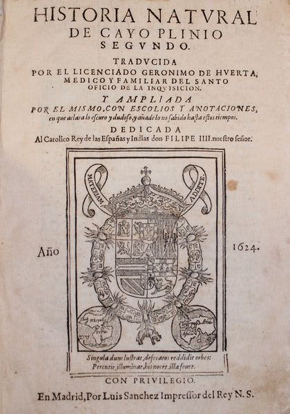 HISTORIA NATVRAL DE CAYO PLINIO SEGVNDO.