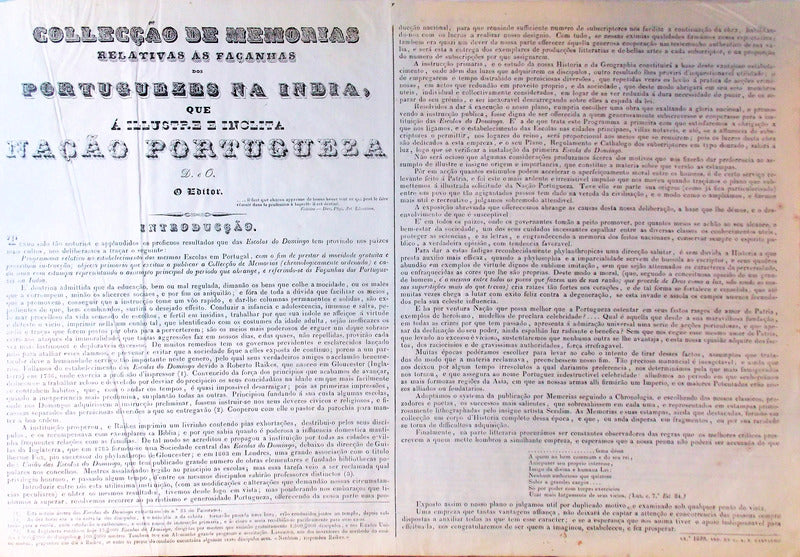 COLLECÇÃO MEMORIAS RELATIVAS ÁS FAÇANHAS DOS PORTUGUEZES NA ÍNDIA,