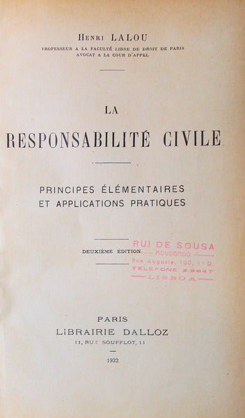 LA RESPONSABILITÃ‰ CIVILE.