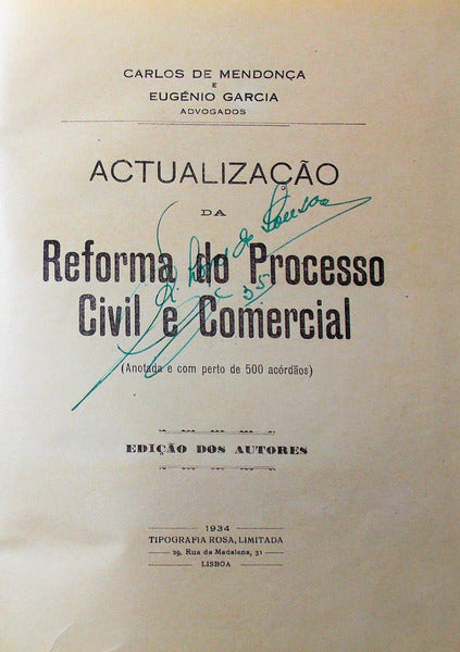 ACTUALIZAÃ‡ÃƒO DA REFORMA DO PROCESSO CIVIL E COMERCIAL.