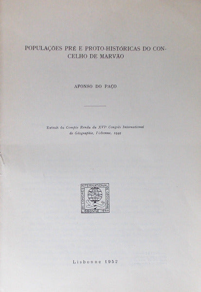 POPULAÃ‡Ã•ES PRÃ‰ E PROTO-HISTÃ“RICAS DO CONCELHO DE MARVÃƒO.