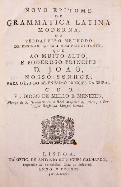 NOVO EPITOME DE GRAMMATICA LATINA MODERNA,