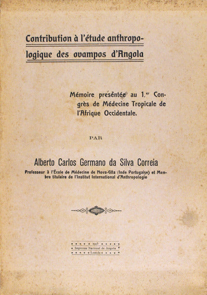 CONTRIBUTION Ã€ L'Ã‰TUDE ANTHROPOLOGIQUE DES OVAMPOS D' ANGOLA.