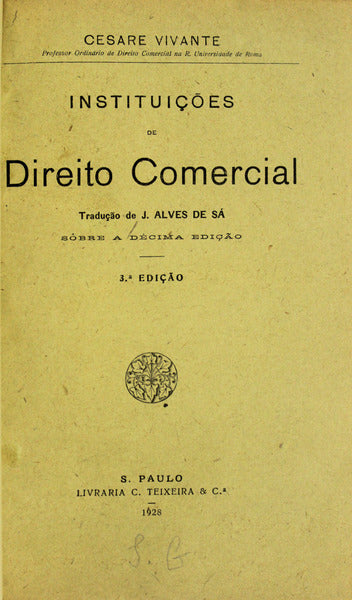 INSTITUIÃ‡Ã•ES DE DIREITO COMERCIAL.
