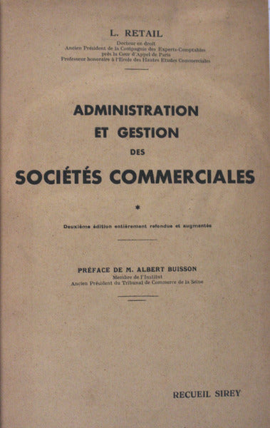 ADMINISTRATION ET GESTION DES SOCIÃ‰TÃ‰S COMMERCIALES