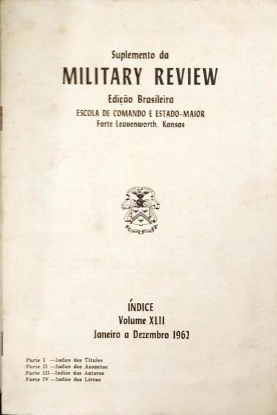 SUPLEMENTO DA MILITARY REVIEW. INDICE DO VOLUME XLII