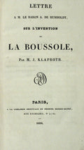 LETTRE A M. LE BARON A. DE HUMBOLDT, SUR L'INVENTION DE LA BOUSSOLE.