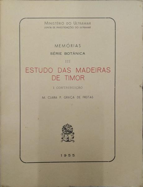 ESTUDO DAS MADEIRAS DE TIMOR.