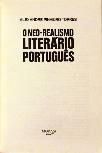 O NEO-REALISMO LITERÃRIO PORTUGUÃŠS.
