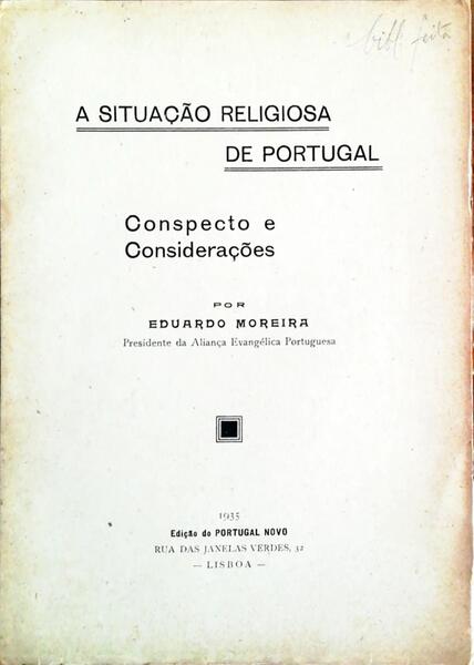 A SITUAÃ‡ÃƒO RELIGIOSA DE PORTUGAL.