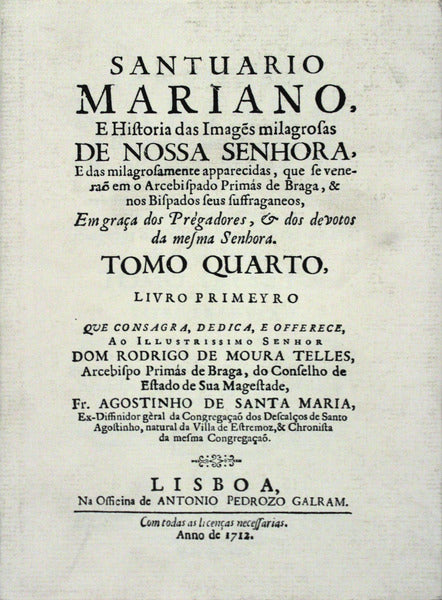 SANTUÃRIO MARIANO. [TOMO 4.Âº, LIVRO 1.Âº - EDIÃ‡ÃƒO FAC-SÃMILE]