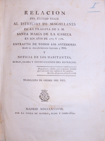 RELACION DEL ÃšLTIMO VIAGE AL ESTRECHO DE MAGALLANES