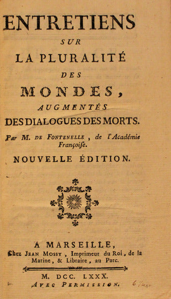 ENTRETIENS SUR LA PLURALITÃ‰ DES MONDES,