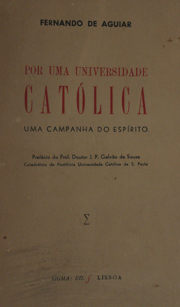 POR UMA UNIVERSIDADE CATÃ“LICA.