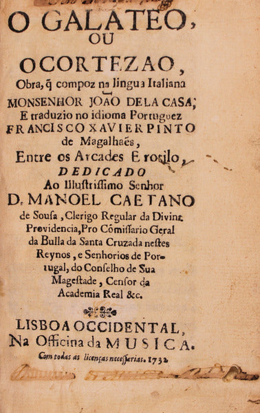 O GALATEO OU O CORTEZAO.