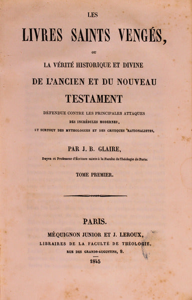 LES LIVRES SAINTS VENGÃ‰S,