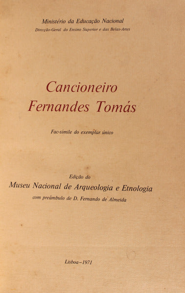 CANCIONEIRO FERNANDES TOMÃS.