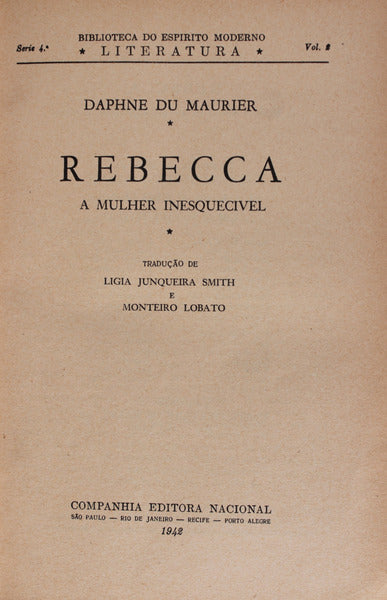 REBECCA. A MULHER INESQUECÃVEL.