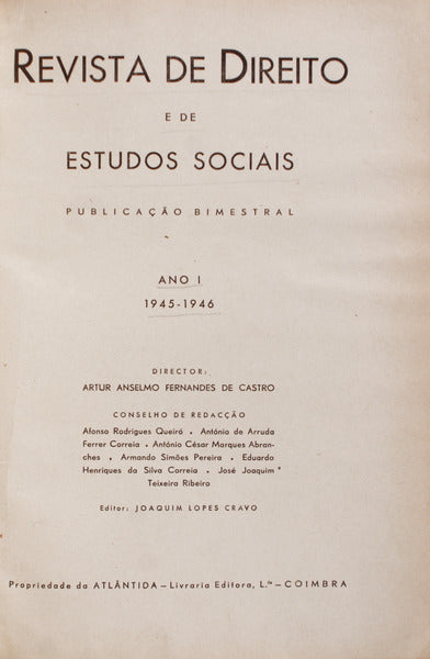 REVISTA DE DIREITO E DE ESTUDOS SOCIAIS.