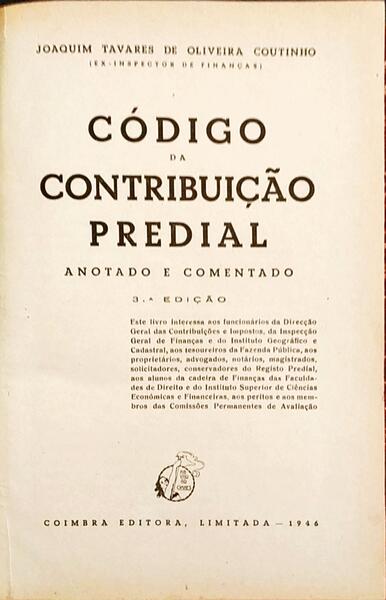 CÃ“DIGO DA CONTRIBUIÃ‡ÃƒO PREDIAL: ANOTADO E COMENTADO.