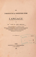 DE L'0RIGINE ET DE LA CONSTITUTION INTIME DU LANGAGE