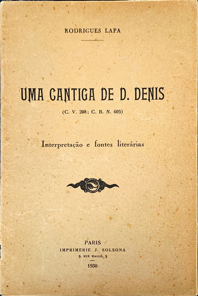 UMA CANTIGA DE D. DENIS