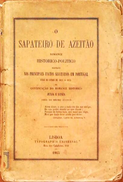 O SAPATEIRO DE AZEITÃƒO. [1.Âª EdiÃ§Ã£o]