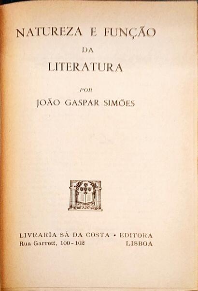 A NATUREZA E FUNÃ‡ÃƒO DA LITERATURA.