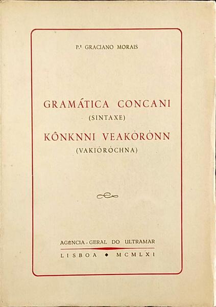 GRAMÃTICA CONCANI. (SINTAXE). KÃ”NKNNI VEAKÃ“RÃ“NN (VAKIÃ“RÃ“CHNA)