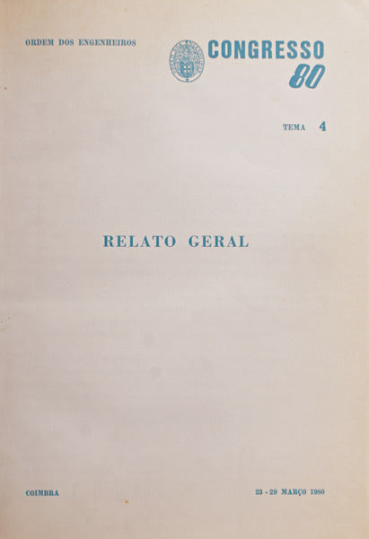 CONGRESSO 80, ORDEM DOS ENGENHEIROS.
