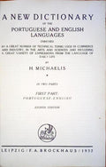 NOVO DICCIONARIO DA LINGUA PORTUGUEZA E INGLEZA. A NEW DICTIONARY OF THE PORTUGUESE AND ENGLISH LANGUAGES.