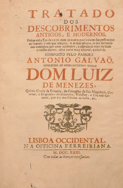 TRATADO DOS DESCOBRIMENTOS ANTIGOS, E MODERNOS,