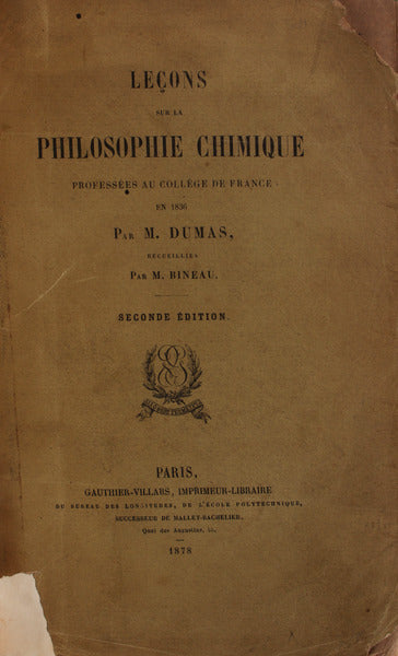 LEÃ‡ONS DE LA PHILOSOPHIE CHIMIQUE