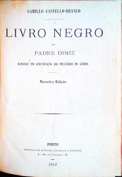 LIVRO NEGRO DE PADRE DINIZ. [3.Âª EDIÃ‡ÃƒO]