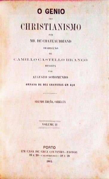 O GENIO DO CHRISTIANISMO. [2.Âª EDIÃ‡ÃƒO; 2 VOLS.]