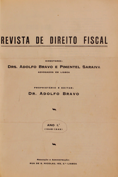 REVISTA DE DIREITO FISCAL.
