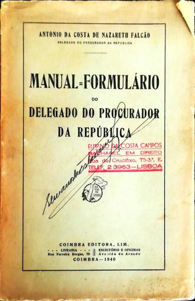 MANUAL FORMULÃRIO DO DELEGADO DO PROCURADOR DA REPÃšBLICA.
