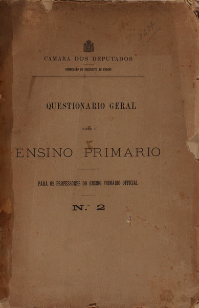 QUESTIONÃRIO GERAL SOBRE O ENSINO PRIMÃRIO.