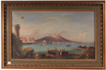 NEAPOLITAN MARINE WITH CASTEL DEL OVO. Oil on canvas. Circa 18th-19th Century.