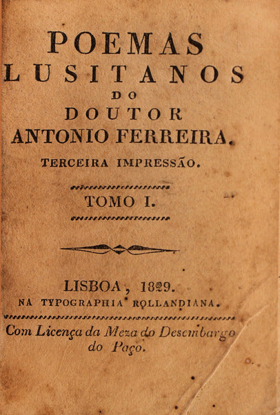 POEMAS LUSITANOS. [3.Âª EDIÃ‡ÃƒO - VOL. I]
