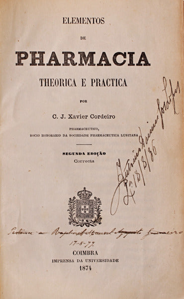 ELEMENTOS DE PHARMACIA, THEORICA E PRACTICA.